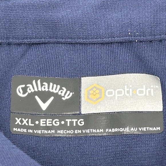 Callaway Shirt Men's XXL Blue Geometric Opti-Dri Short Sleeve Polo Golf - Picture 3 of 9
